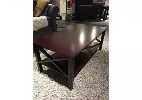 NEW Set of 3 - Coffee table + 2 end tables- Merlot Finish - $350