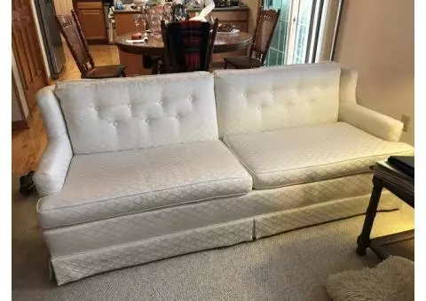 White brocade sofa pick up Sat. 12/9 only