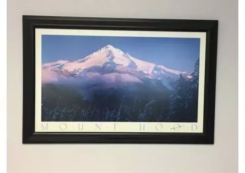 Framed Signed Print of Mt Hood