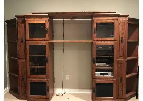 Solid wood entertainment center