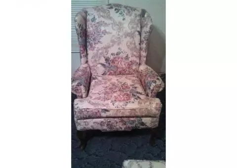 Wing Back Chair and Ottoman