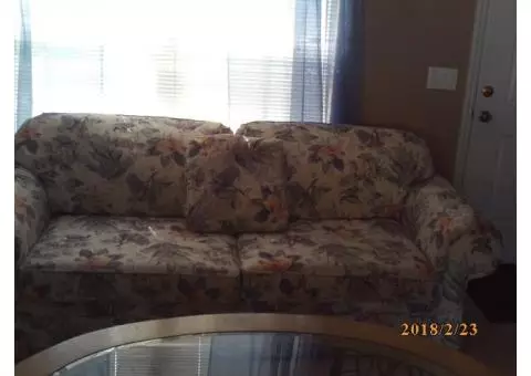 Floral sofa, loveseat, chair and ottoman