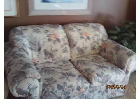 Floral sofa, loveseat, chair and ottoman