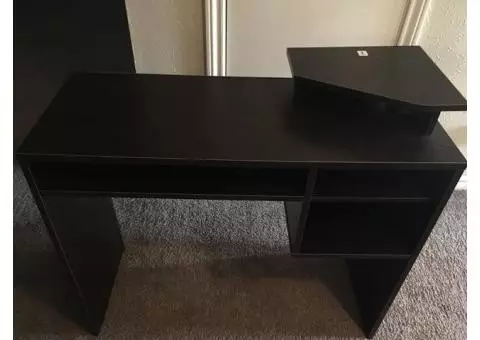 computer desk and side table