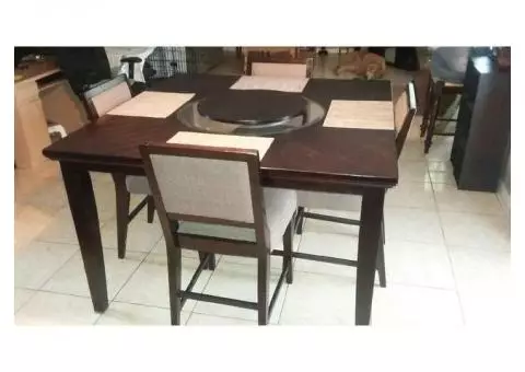 Ashley dinning room table with built in lazy susan