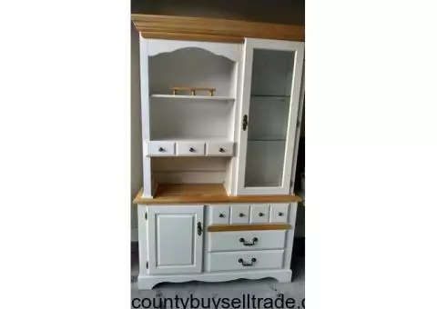 White Lighted Dining Room Hutch