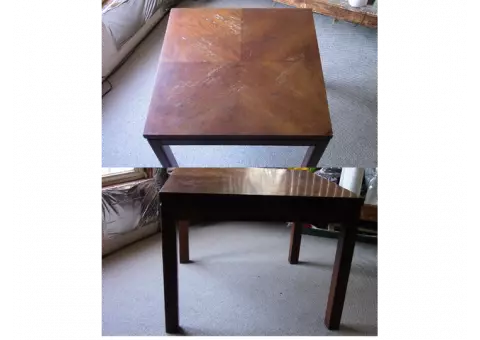 WOOD COFFEE TABLE, WOOD RACK & BLOW UP MATTRESS