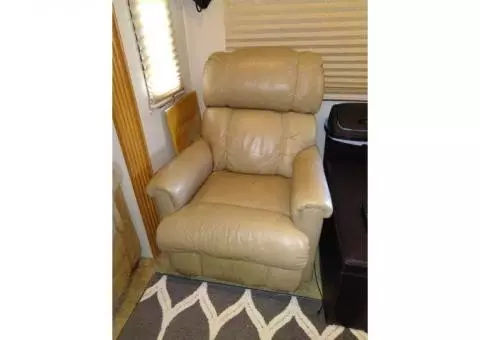 Beige Leather Recliner