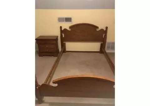 Bedroom suite, double bed converts to queen, dresser, nightstand, desk and chair.