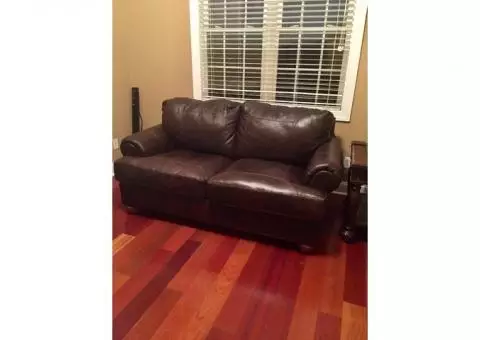 Leather sofa and love seat