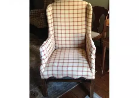 Two Harden wingback side chairs