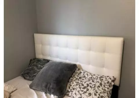 White vinyl headboard