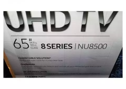 BRAND NEW IN BOX 2018 65 INCH SAMSUNG NU8500 4K 1500 WALMART ASKING 900..