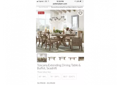 Toscana Pottery Barn dining set