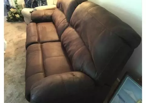 Brown reclining couch