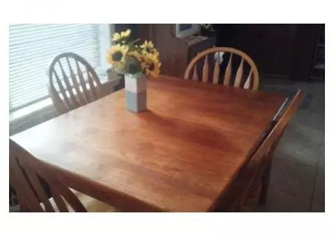 solid oak table and chairs