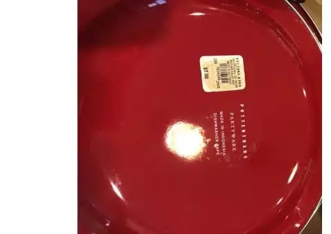 Pottery Barn Red Plate Set