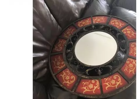 Red decorative mirror