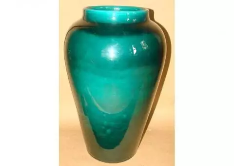 Huge green floor vase hand turned