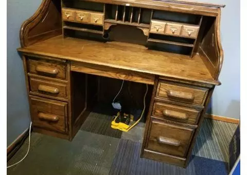 Oak Roll Top Desk