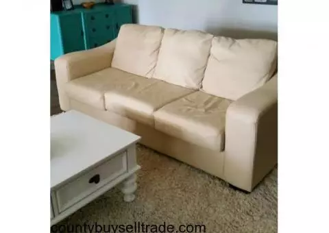 Leather sofa and loveseat