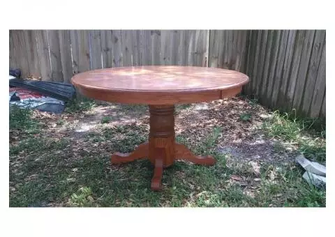 Wood Dining Table with 6 Chairs