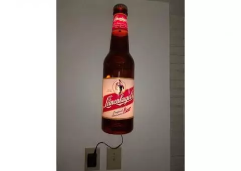 Leinenkugel lighted bottle for bar area