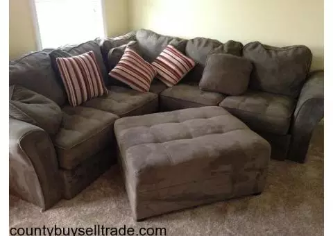 2 piece Serta sectional with ottoman and chair