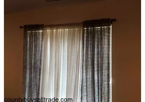 Curtains and rod