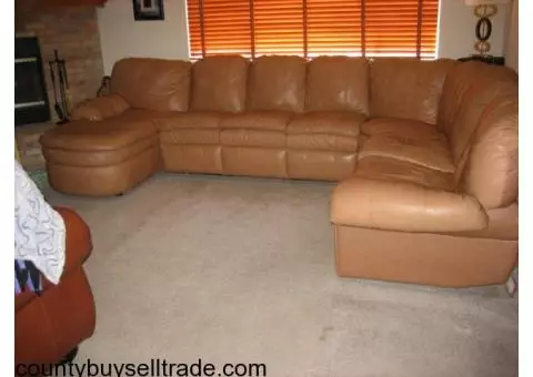 LEATHER COUCH 4 piece TAN