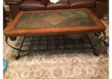 Coffee table with two end tables for sale