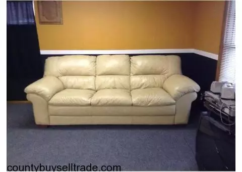 Leather couch and chair